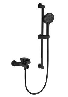 Смеситель для ванны с душевым гарнитуром Wonzon & Woghand WW-C2501-MB чёрный матовый